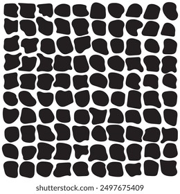 Set of different blotch shapes. Random abstract liquid shapes, round abstract organic elements. Pebble, drops and blobs silhouettes. Simple rounded shapes. 
