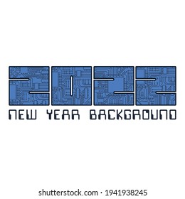Set of different Blue 2022 year numbers isolated on white background