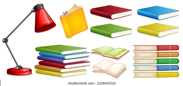 Set of different book illustration