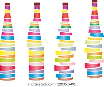 set of different bottles used for decoration