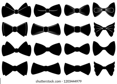 Vector Pattern Bows Blackwhite Outline Stock Vector (Royalty Free ...