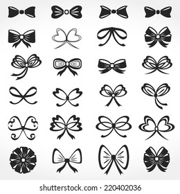 Set of different bows icons, vector eps10 illustration