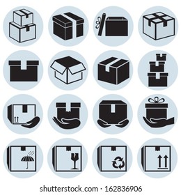 Set of different boxes. Vector. EPS-10 (non transparent elements,non gradient)