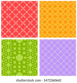 Set of different bright background seamless patterns