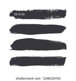 Set of different brush strokes. Hand-drawn illustration