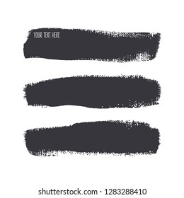Set of different brush strokes. Hand-drawn illustration