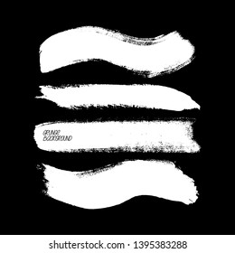 Set of different brush strokes. Hand-drawn illustration