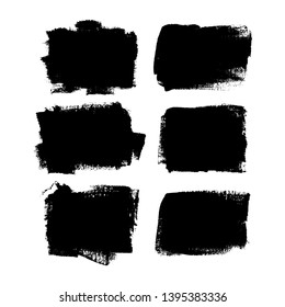 Set of different brush strokes. Hand-drawn illustration