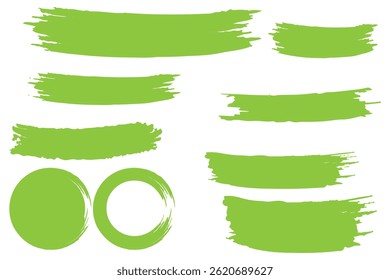 Conjunto de traçados de pincel diferentes. Coleção de vetores do Pincel. Linha de traçado da textura grunge.
