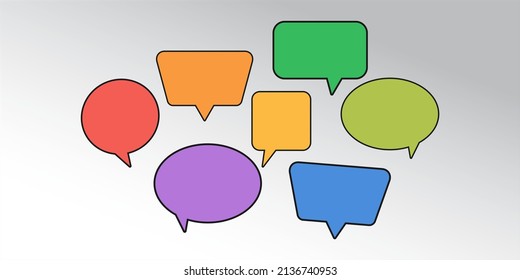 Set of different bubble chat callout shape