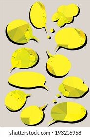 Set of different  bubble speech design-yellow. Vector illustration.