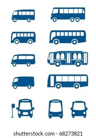 Set of different bus