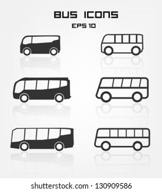 Set of different bus icons