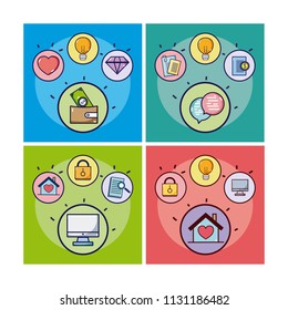 Set of different business icons
