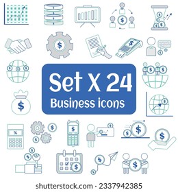 Set of different business icons Vector