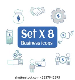 Set of different business icons Vector