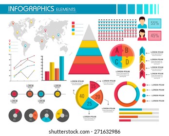 Set of different business infographic elements for your professional reports and presentation.