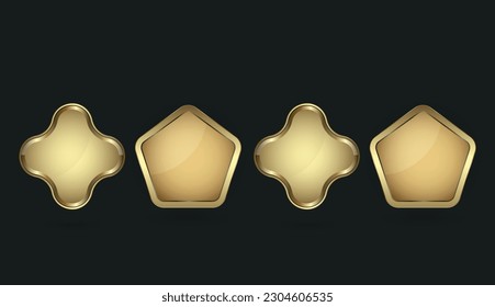 SET de diferentes formas de botón diseño vectorial en forma con ilustración de vector de marco premium