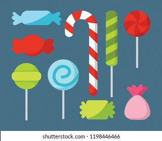 Set of different candies vector illustration