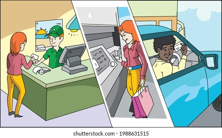 A set of different card payments. 