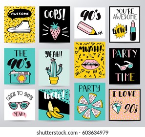 Set of different cards 
