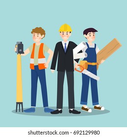 Set of different career profession people character