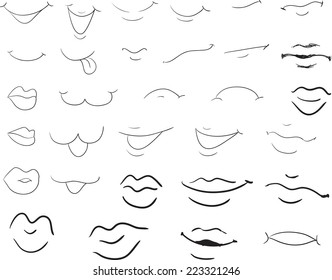 Anime Lips Drawing Examples Anime Lips Anime Mouth