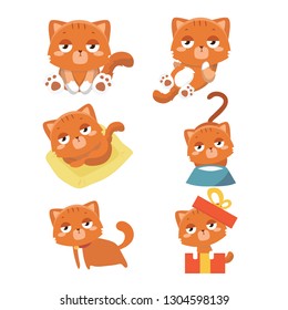 Set Different Cartoon Cats Stock Vector (Royalty Free) 1304598139 ...