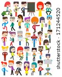 Set of different cartoon characters people, vector illustration