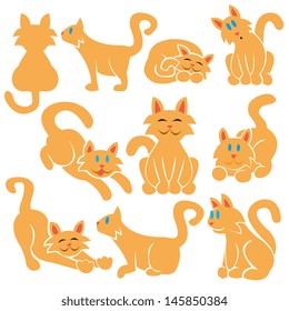 set of different cartoon vector cats