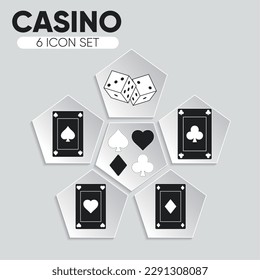 Set of different casino card icons Vector