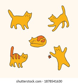 Juego de garabatos diferentes.  Ilustración dibujada a mano por vectores.