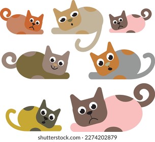 A set of different cats.Vector file for designs.