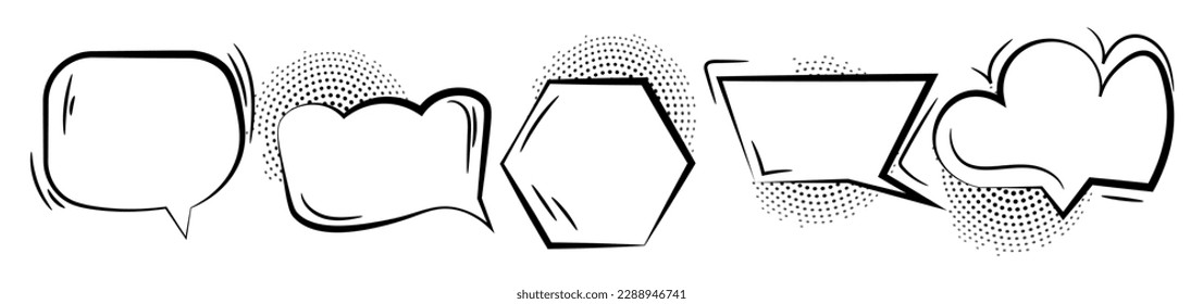 Set of different chat boxes on white background