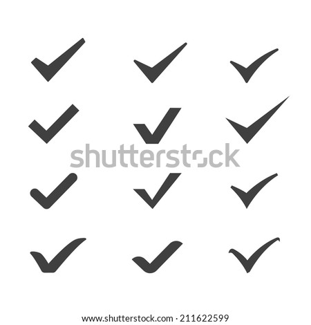 Set Different Check Marks Ticks Stock Vector (Royalty Free) 211622599