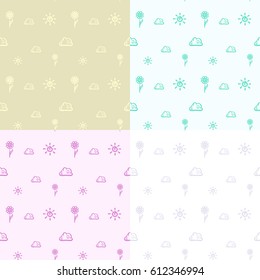 set of different children's light backgrounds of various color figures