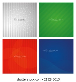 a set of different christmas card isolated from each other