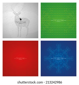 a set of different christmas cards isolated from each other