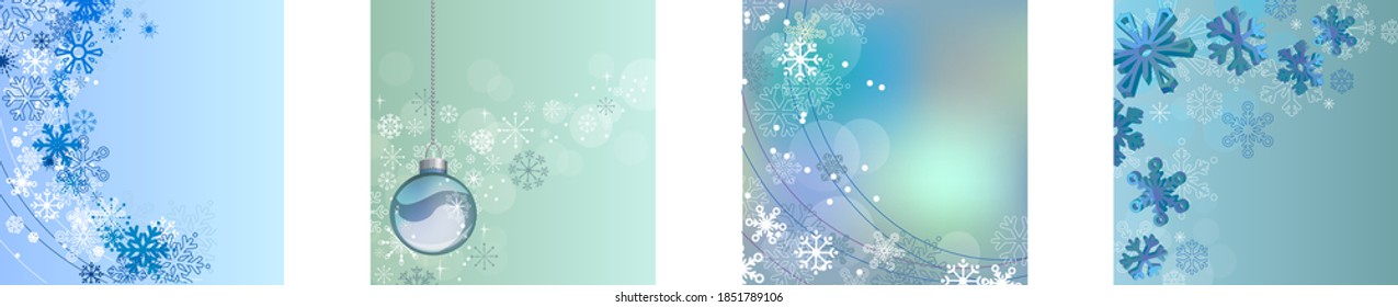 Set with different Christmas templates. Festive symbols of winter holiday.