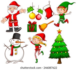 Set of the different christmas templates on a white background 