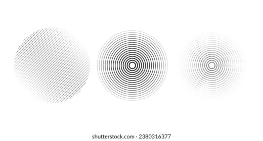 set of different circle geometry design. circle of different shapes for design creative	