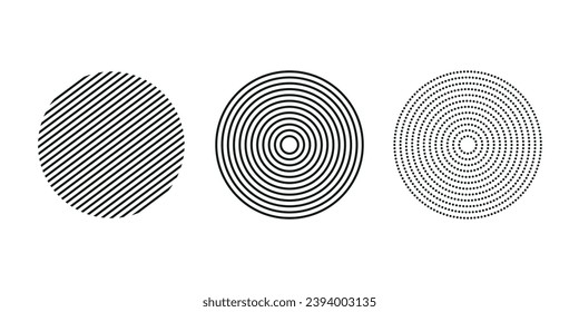 set of different circle geometry design. circle of different shapes for design creative