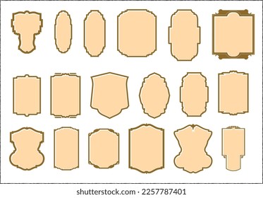 Set of different classic shaped frames. collection of retro frames. vector illustration