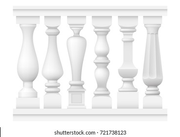 A set of different classical balusters. Silhouette pattern in vector graphic