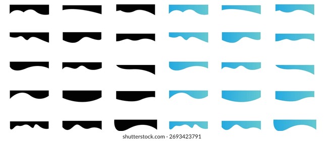 Set of different cloud shapes isolated on white background