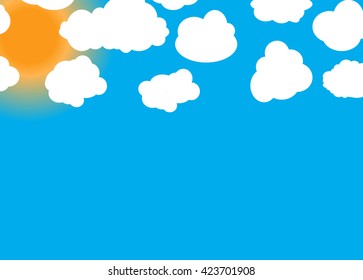 Set of different Cloud and Sun. Vector Illustration EPS10