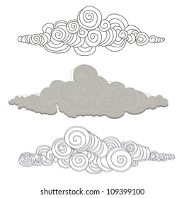 Set of different clouds