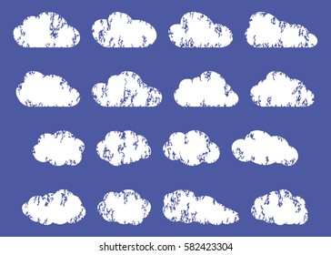 Set of different clouds.  Clouds of various shapes for decoration illustrations, websites, software, games, cards and posters.