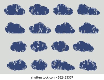 Set of different clouds.  Clouds of various shapes for decoration illustrations, websites, software, games, cards and posters.
