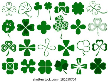 Set of different clovers set